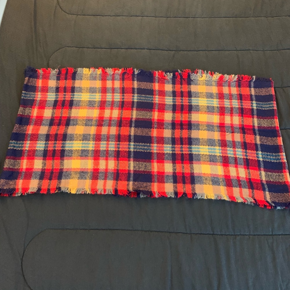 Multi color plaid infinity scarf